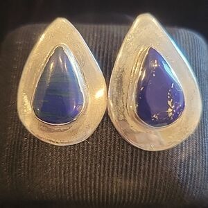 Sterling silver & Lapis Lazuli blue and silver post style